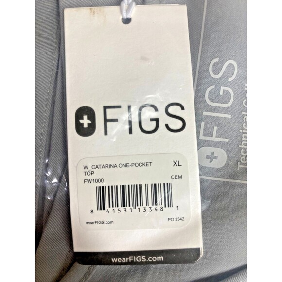Figs Catarina One-Pocket Technical Collection Gray Scrubs Top Size XL NWT - Picture 4 of 5